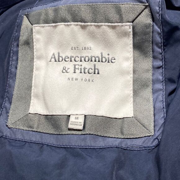 Abercrombie & Fitch Women's Down Filled Puffer Vest Blue M Y2K - Picture 11 of 13